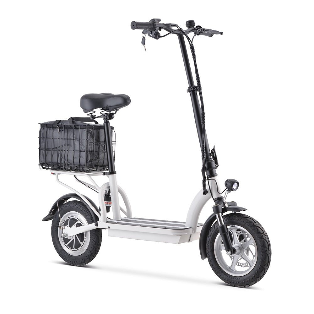 Electric Scooter with Seat and Basket