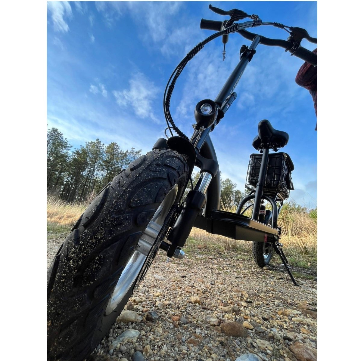 Powerful Black Electric Scooter with Suspension