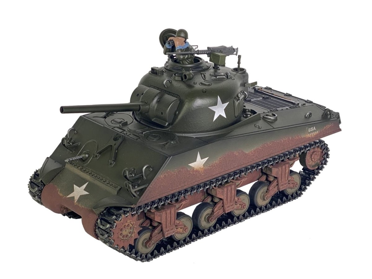 TAIGEN HAND PAINTED SHERMAN RC TANK - 360 TURRET AND METAL PARTS