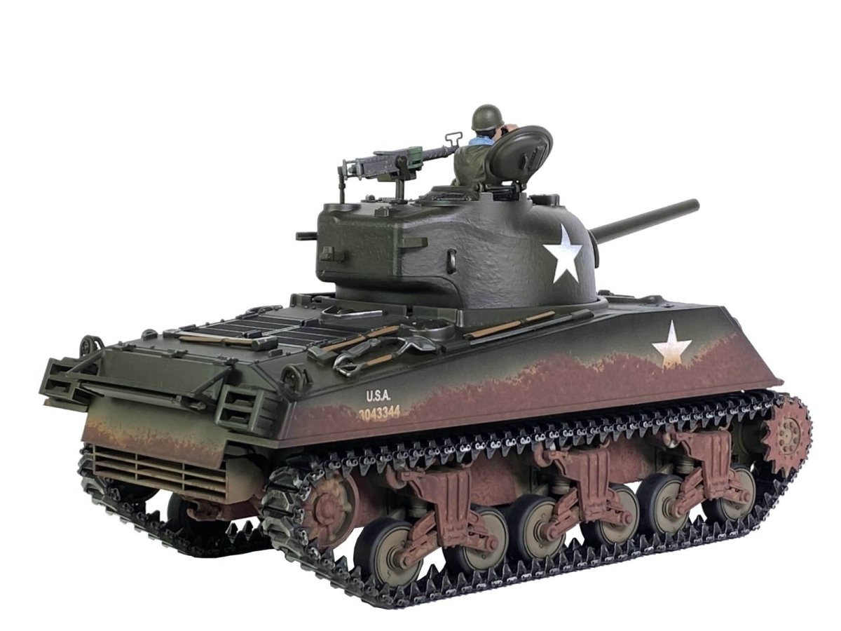 TAIGEN HAND PAINTED SHERMAN RC TANK - 360 TURRET AND METAL PARTS