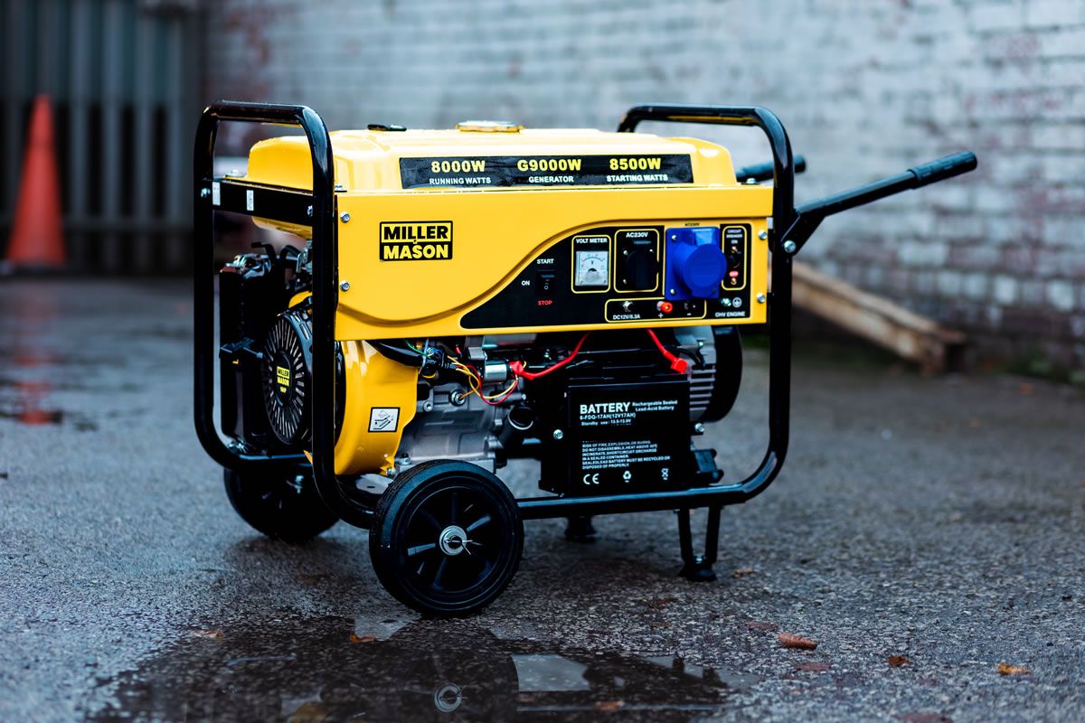 PORTABLE KEY START PETROL ENGINE GENERATOR 10.5KVA 16HP 4STROKE G9000W